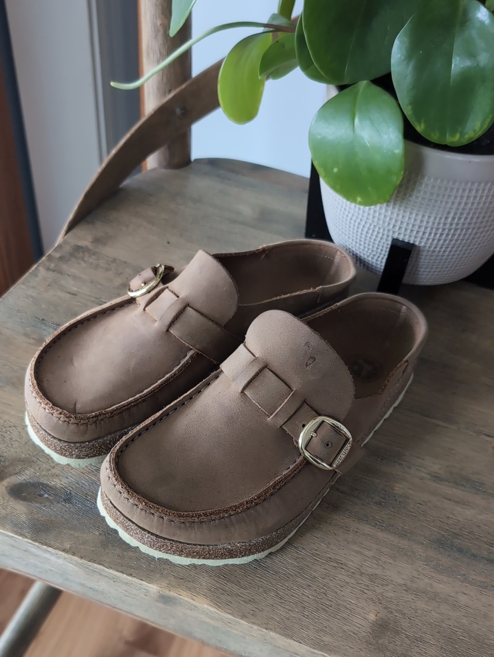 Birkenstock Buckley Clog - Oiled Leather 38 Regular Cognac Brown Tan - Picture 8 of 14